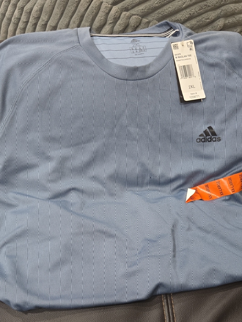 adidas Blue Short Sleeve Athletic Tee - 2XL
